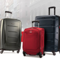 a group of luggage bags