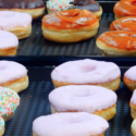 a tray of donuts