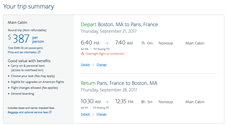 a screenshot of a flight schedule