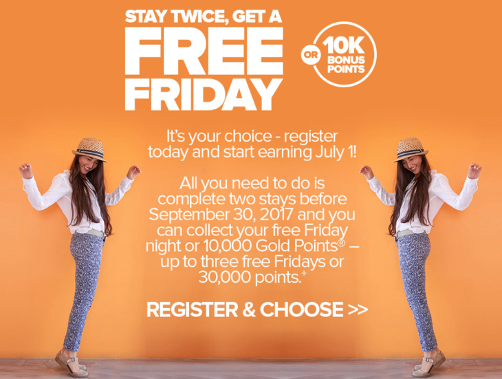 Choose A Free Friday Night Or 10,000 Bonus Gold Points 