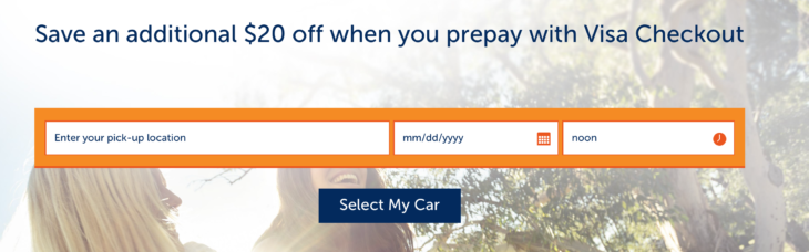 $20 Off Rental Car With Visa Checkout