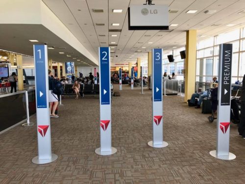 a group of people in an airport