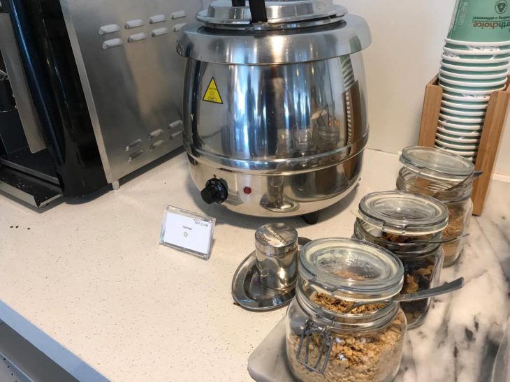 a food in a jar on a counter