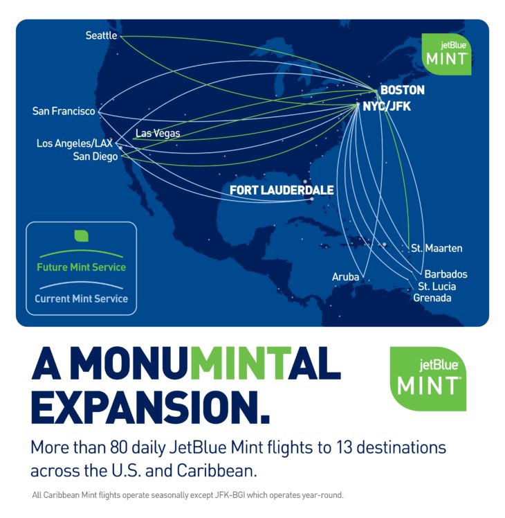 JetBlue Airways Expands Mint Business Class Routes Points Miles