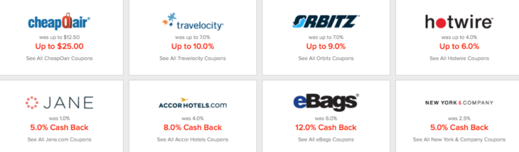 Ebates Double Cash Back Vacation Week