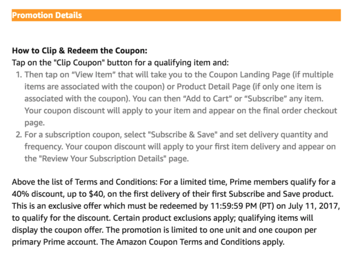 40% Off 1st Amazon Subscribe & Save