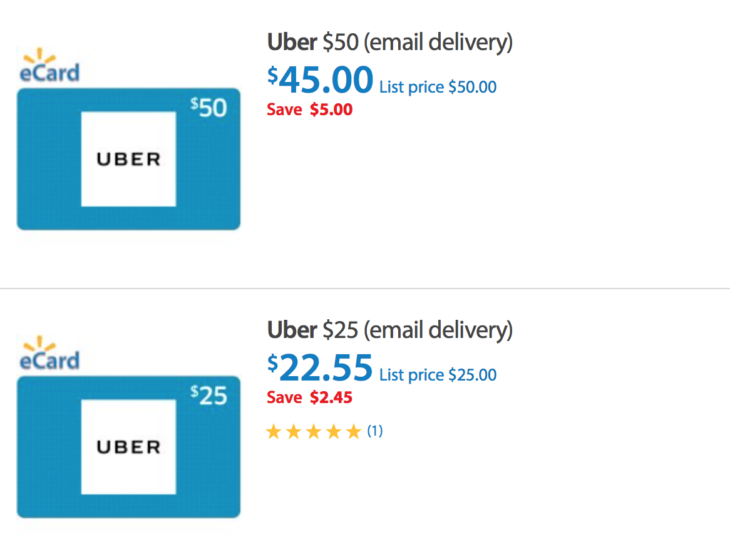 Super Deal! 10% Off Uber Gift Cards Double Dip!