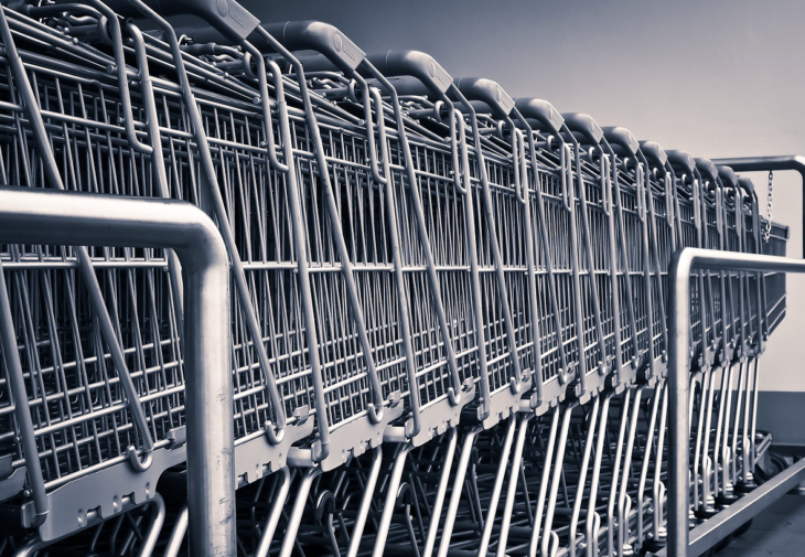 a group of shopping carts