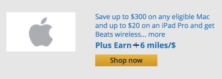 United Bonus Miles + 6 Miles Per $1 At Apple