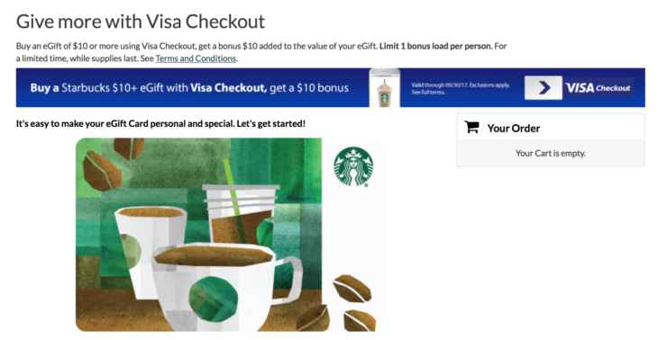 a screenshot of a visa checkout