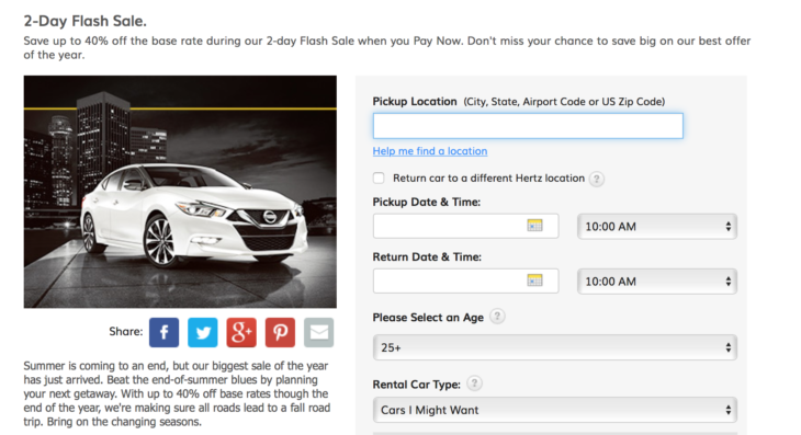 Hertz Flash Sale