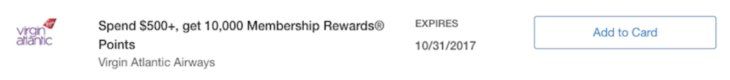 New Amex Offer For You! 10K MR Points