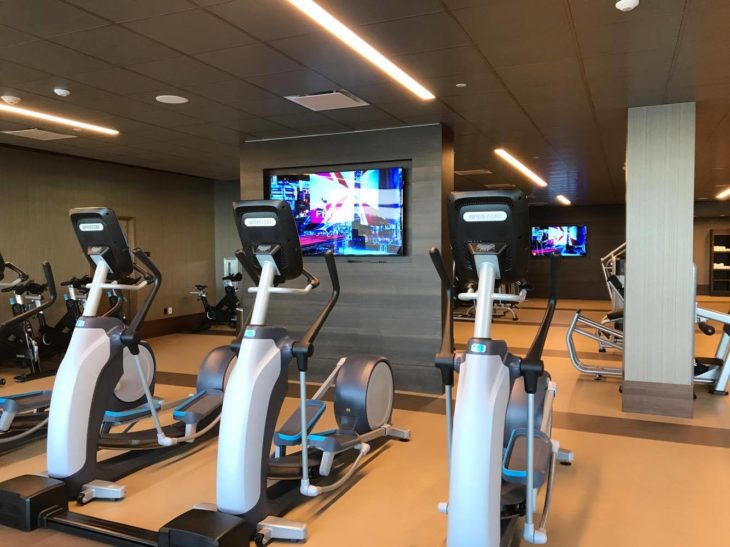 a room with exercise machines