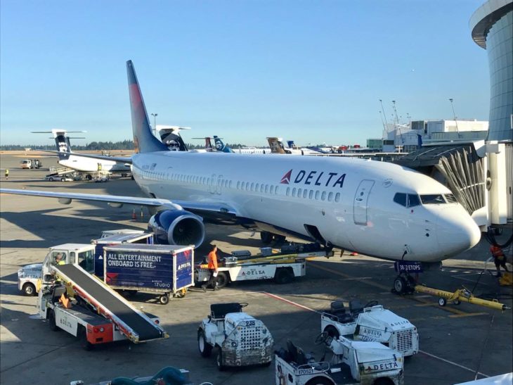 a large airplane at an airport