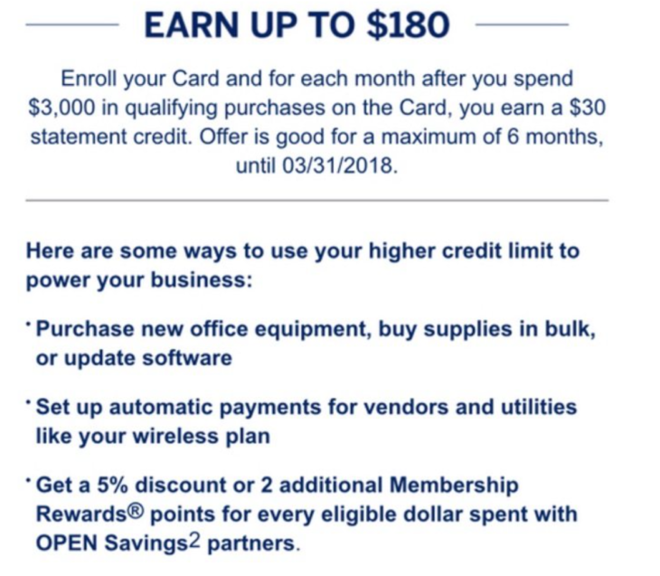 Up To $180 Back Targeted Spend Amex Cards