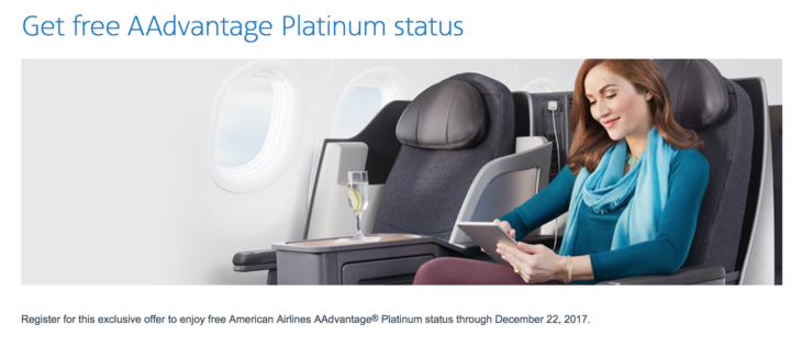 Free AAdvantage Platinum Status (Targeted)