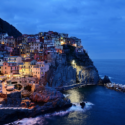 Cinque Terre on a cliff by the water
