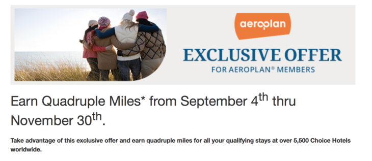 Choice Privileges 1,000 Aeroplan Miles Per Stay