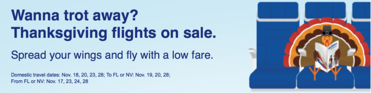 Deal Alert Fares From $39 Over Thanksgiving!