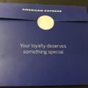 a blue envelope with white text