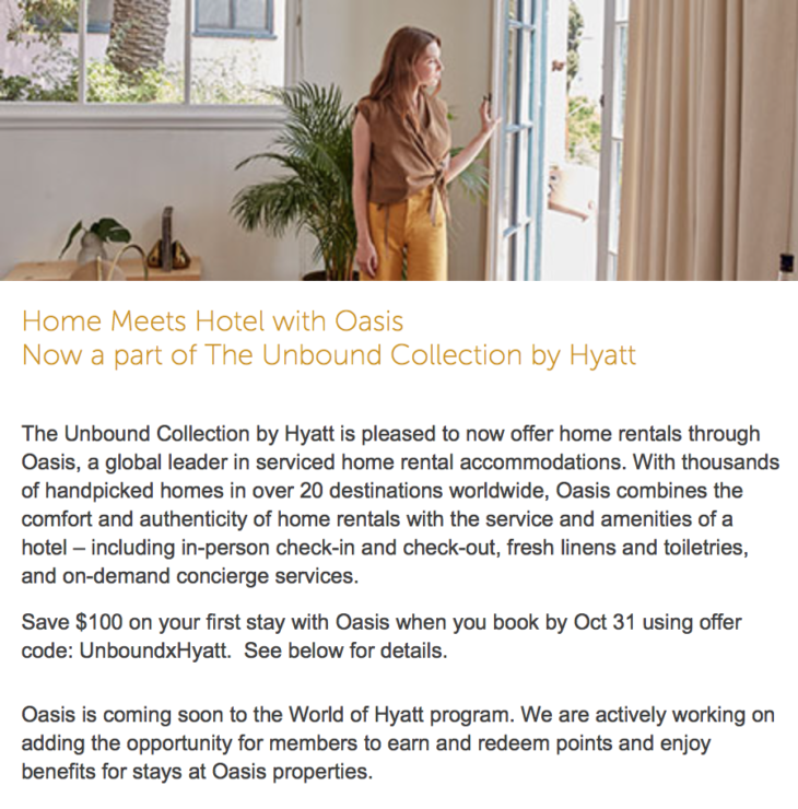 Interesting! Hyatt Adds Homes 100 Off Code Points Miles & Martinis