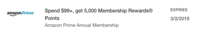Awesome Deal 5,000 Membership Rewards Points Offer!