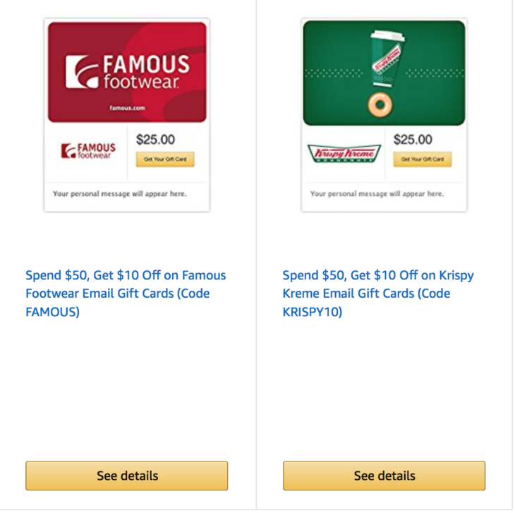 Amazon Discounted Gift Cards Promo