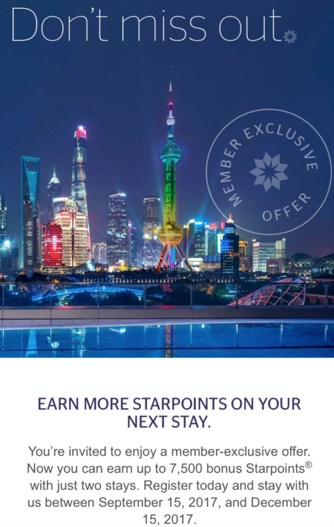 Starwood New Bonus Offer- Here's What I Got