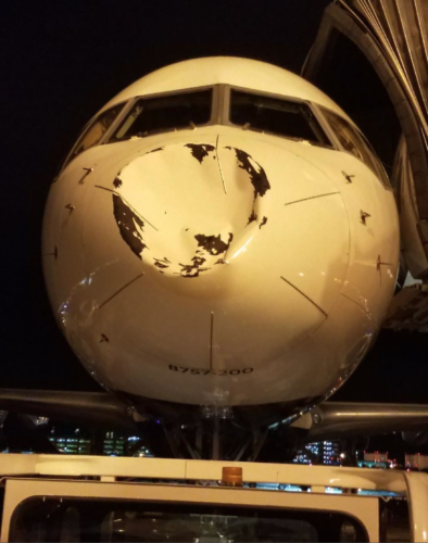 the front of an airplane