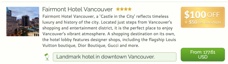 a screenshot of a hotel review