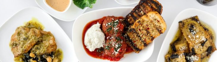 a plate of food with a fork and knife