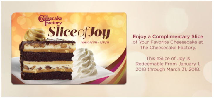 a gift card with a picture of a cake and whipped cream