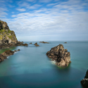 a rocky cliffs in the ocean