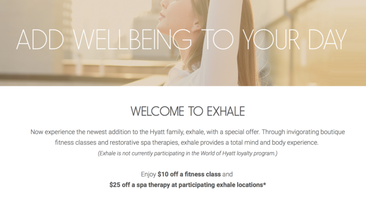 Hyatt Welcomes Exhale With Discount