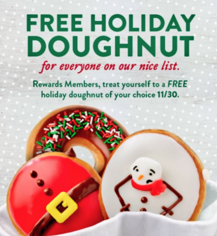 Free Holiday Doughnut Krispy Kreme