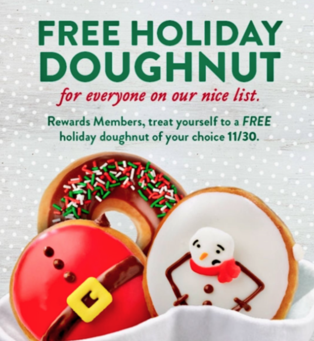 Free Holiday Doughnut Krispy Kreme - Points Miles & Martinis