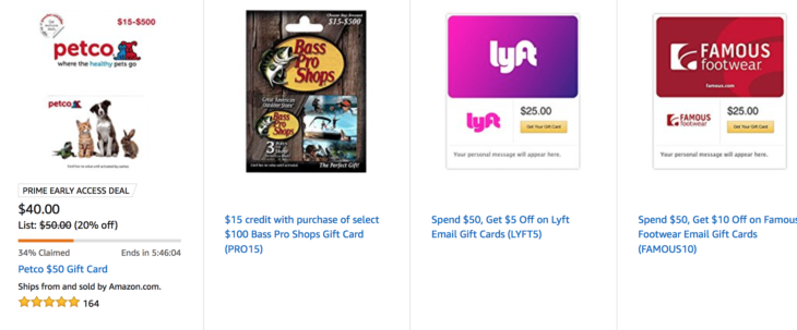 Amazon Awesome Deals On Gift Cards Today!