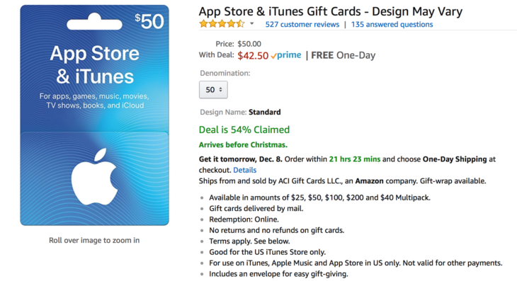 Amazon iTunes Gift Card Lighting Deal! Hurry!