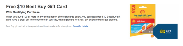 Best Buy Free $10 With Gas Gift Cards