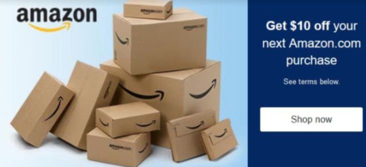 Amazon Free $10 When Use 1 MR Point Targeted