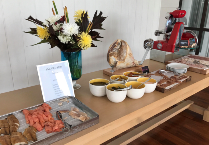 a table with food on it