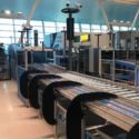 a conveyor belt in a airport