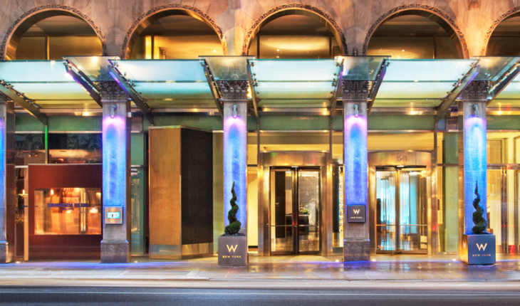 a building with a glass entrance