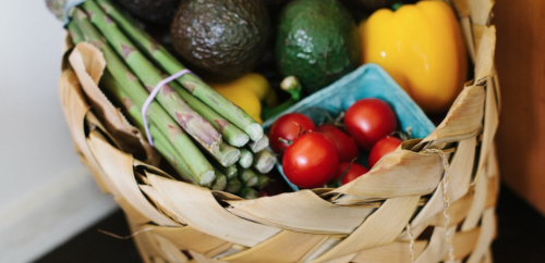 a basket full of vegetables