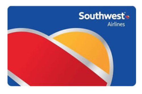 a blue card with red and yellow logo