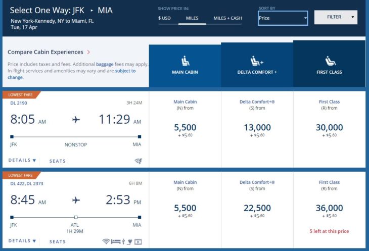 a screenshot of a flight schedule