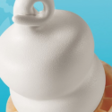 a white ice cream cone