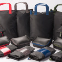 a group of black bags