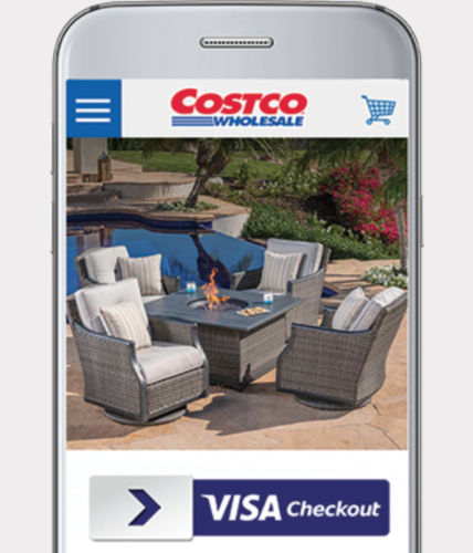 a cell phone with a screen showing a patio furniture