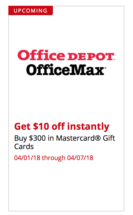 Office Max/Depot MasterCard Deals Coming Up!